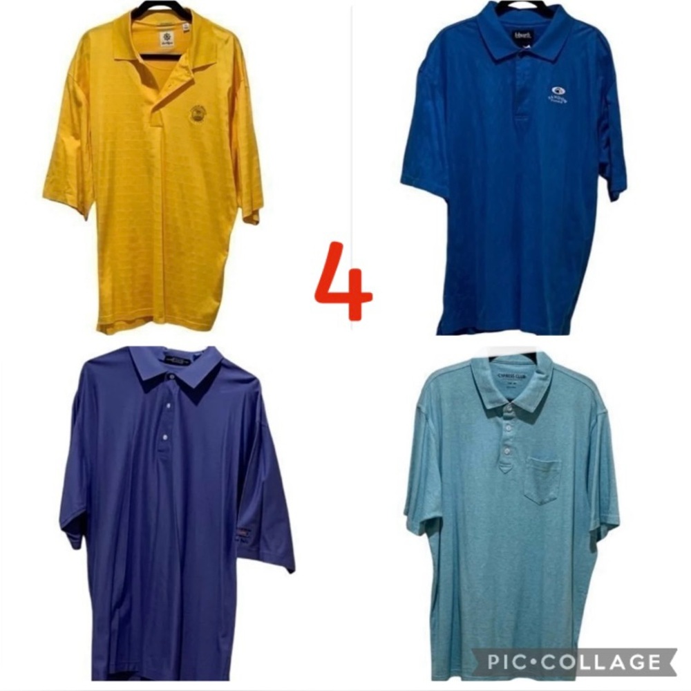 POLO BUNDLE 4 GOLF SHIRTS ALL XXL SEVERAL FAMOUS COURSES AND DESIGNERS FABULOUS